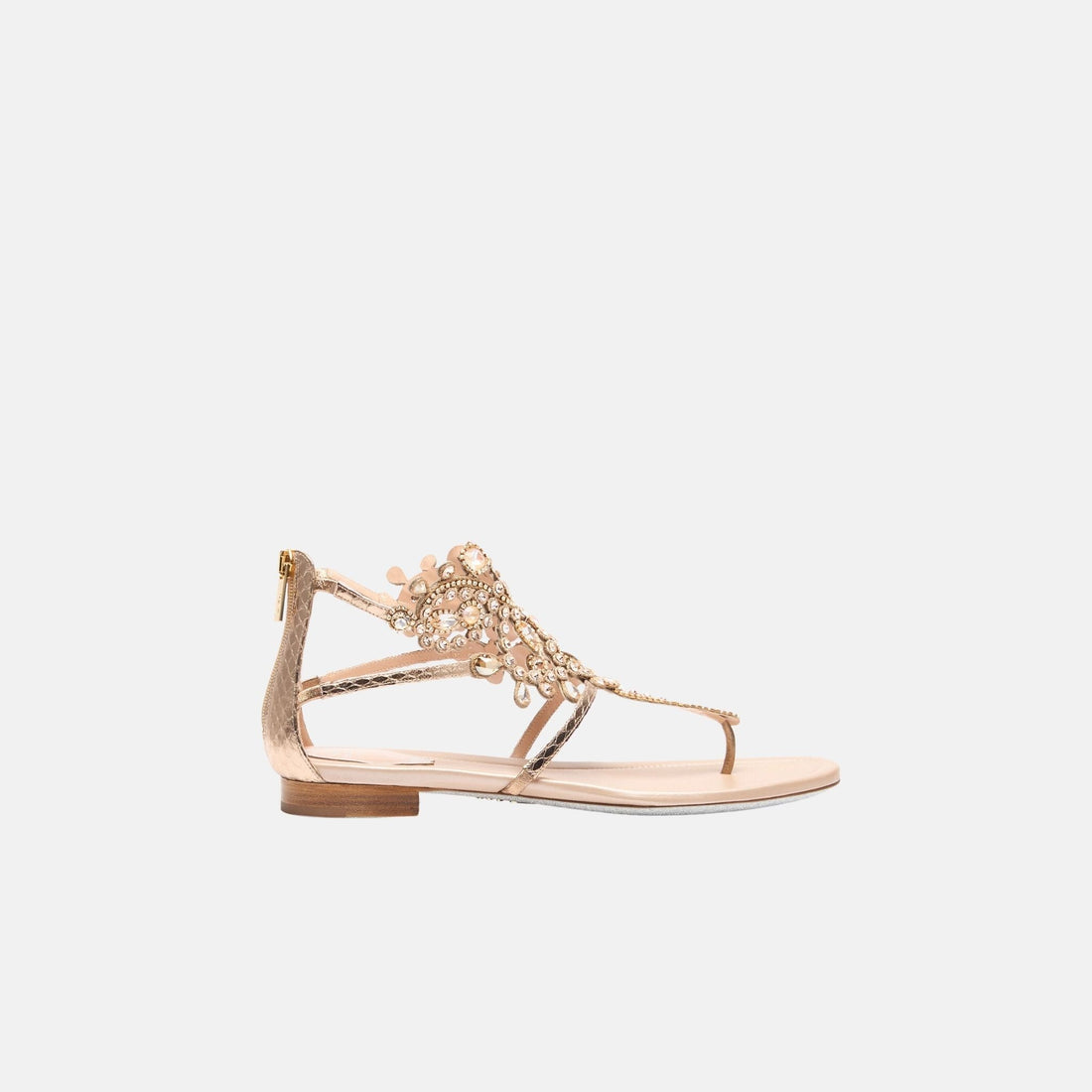 Veneziana Gold Ayers Leather Thong Sandal 10
