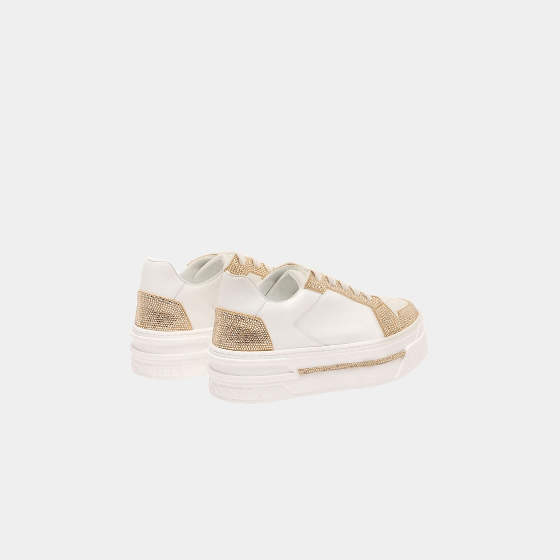 Xtra White-Gold Sneaker With Crystals 50