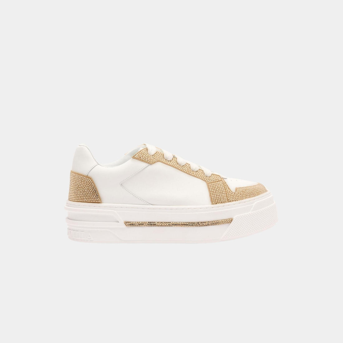 Xtra White-Gold Sneaker With Crystals 50