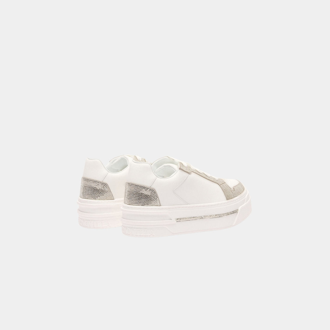 Xtra White-Silver Sneaker With Crystals 50