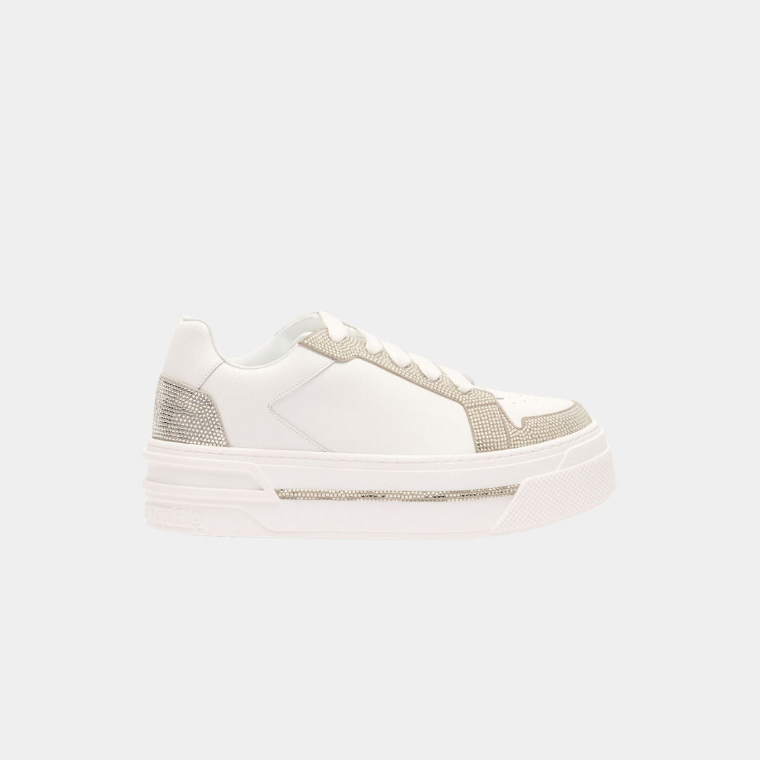 Xtra White-Silver Sneaker With Crystals 50