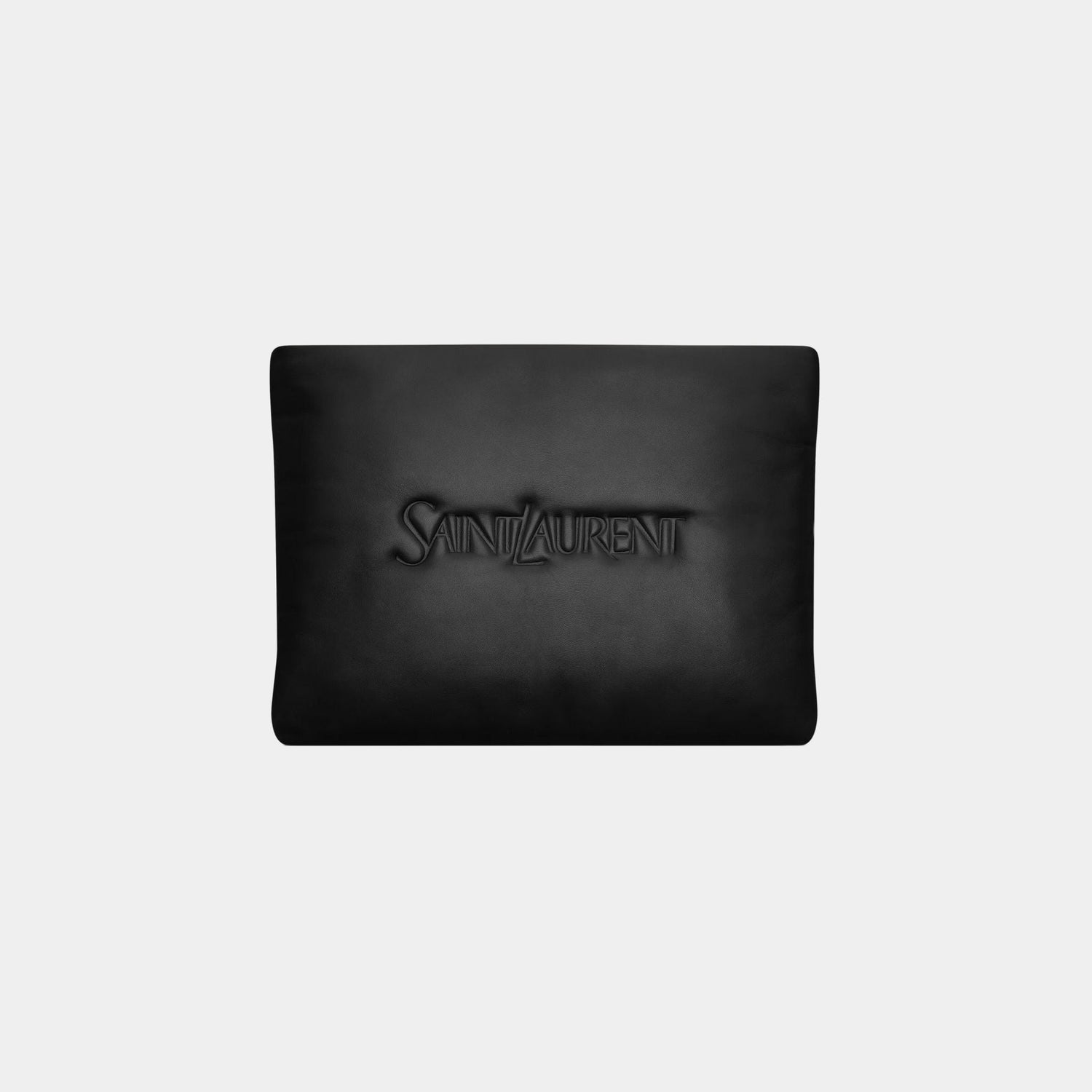 Saint laurent large Puffy Pouch Black Lambskin