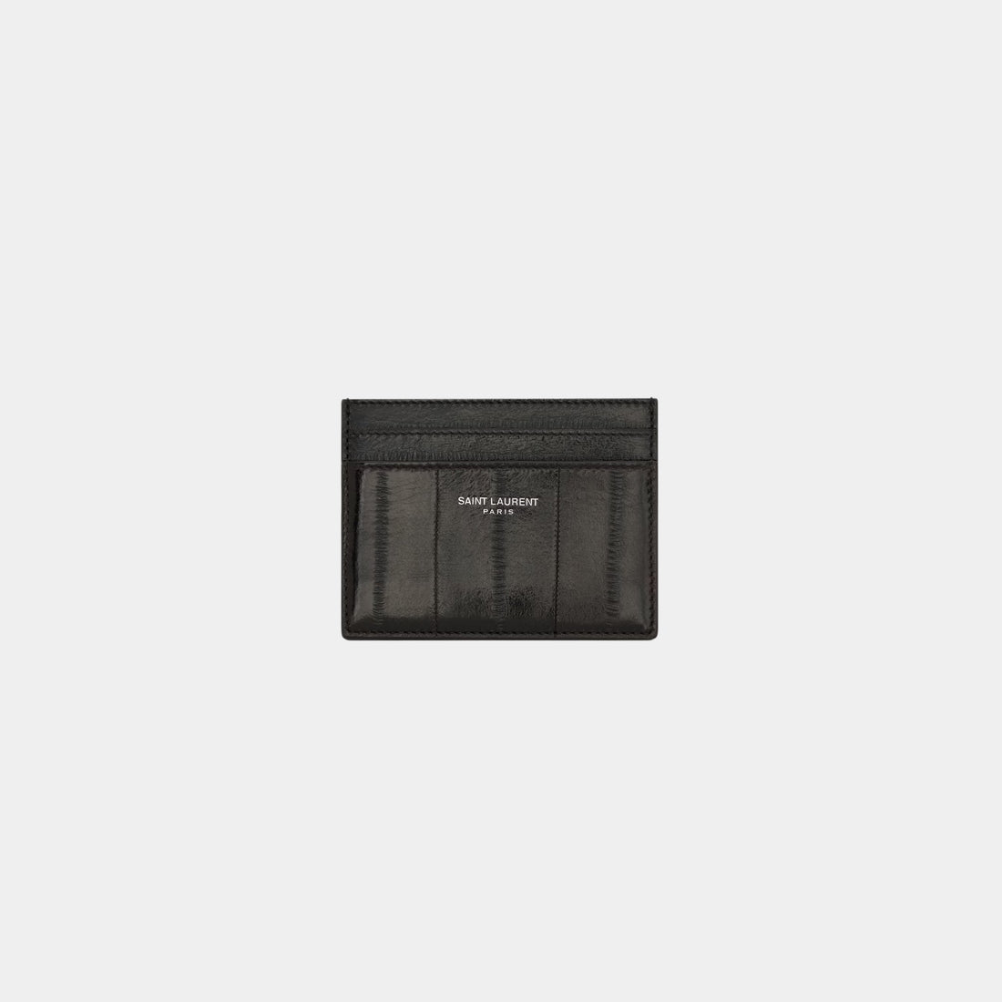 Saint Laurent Paris Card Case In Burnt Brown Eel