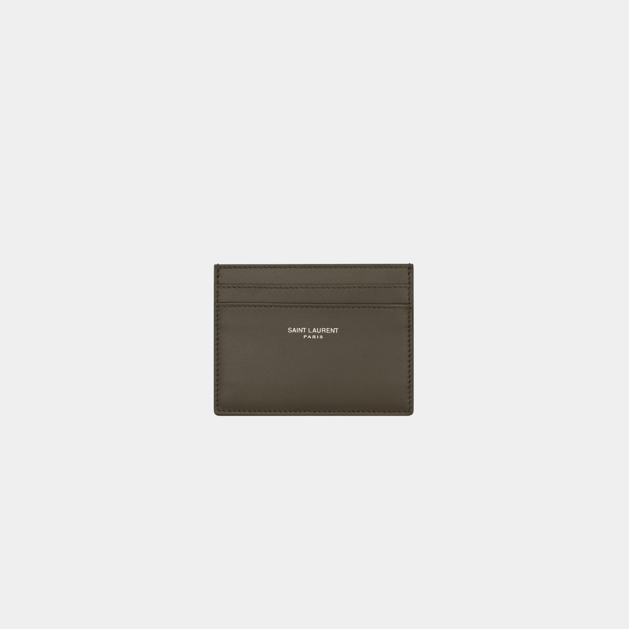 Saint Laurent Paris Card Case Smooth Light Musk Leather