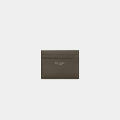 Saint Laurent Paris Card Case Smooth Light Musk Leather