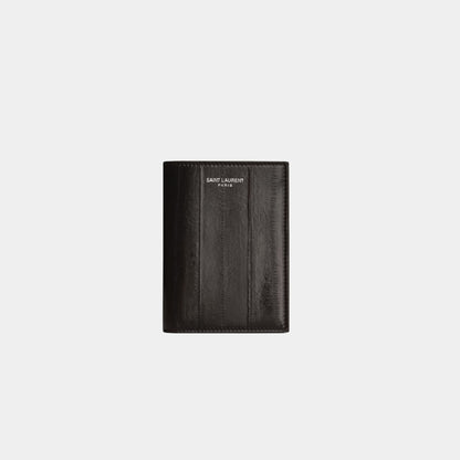 Saint Laurent Paris Credit Card Wallet Burnt Brown Eel