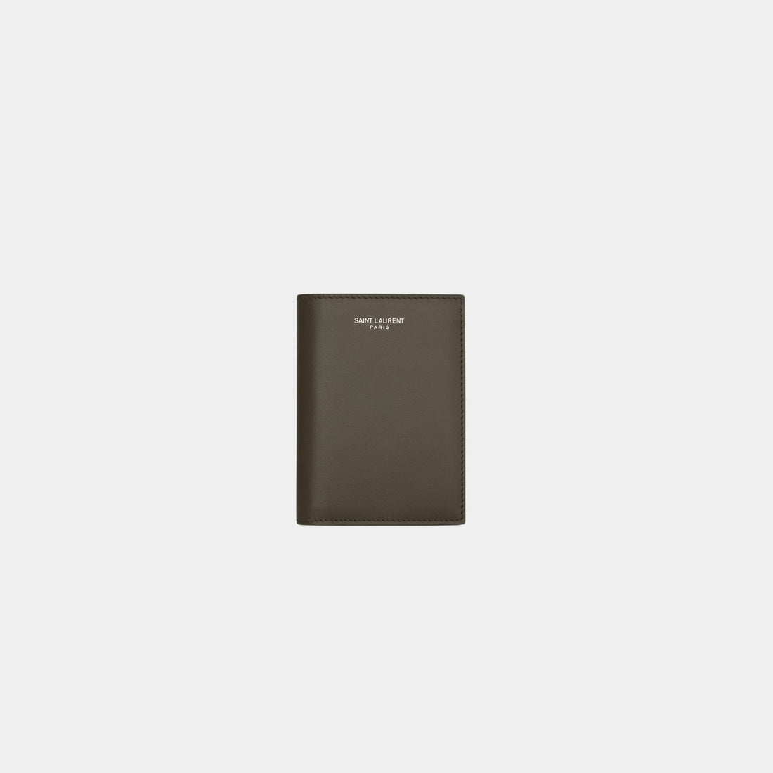 Saint Laurent Paris Credit Card Wallet Smooth Light Musk Leather