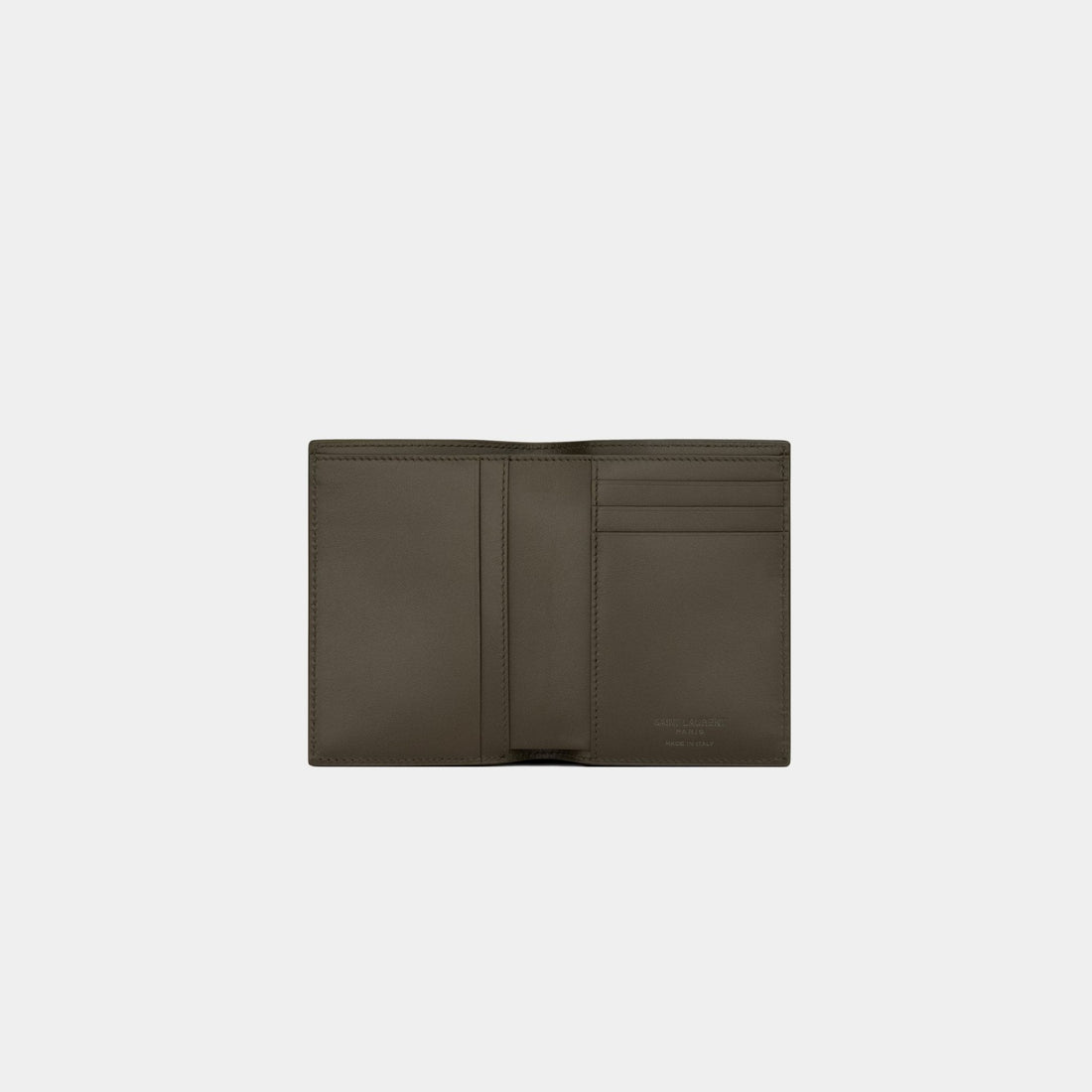 Saint Laurent Paris Credit Card Wallet Smooth Light Musk Leather