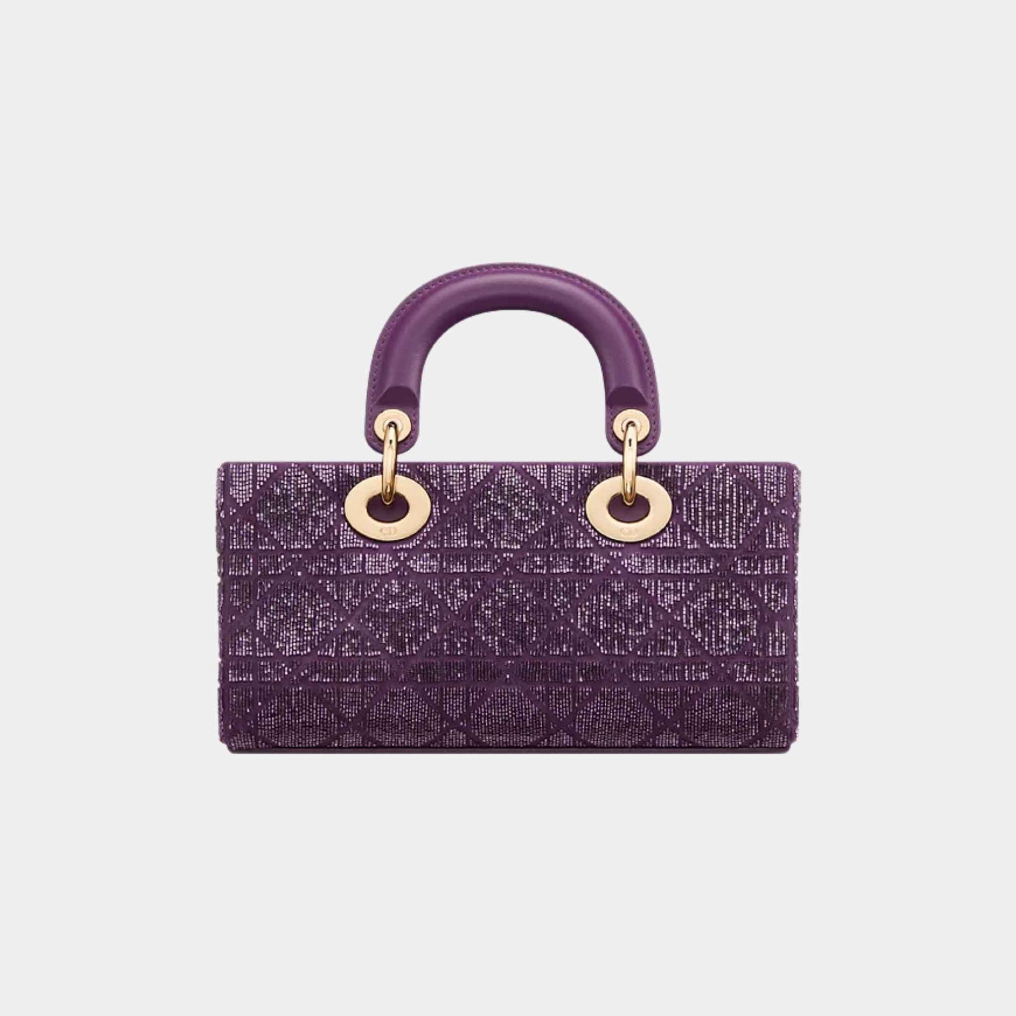 Small Lady D-Joy Bag Microbead-Embroidered Cotton