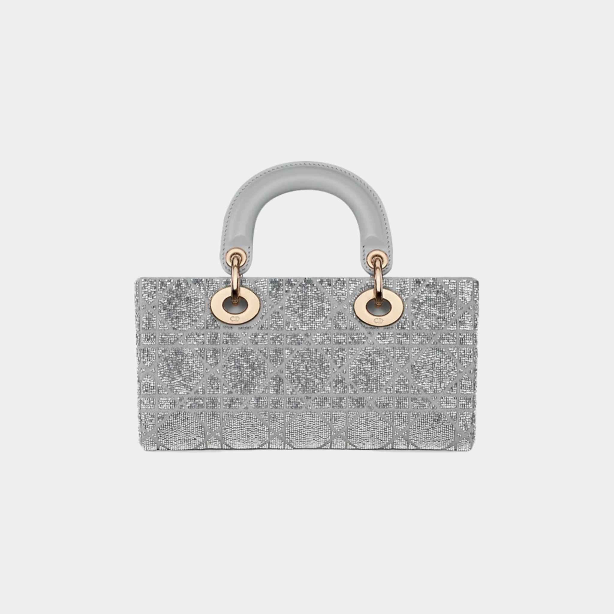Small Lady D-Joy Bag Microbead-Embroidered Cotton
