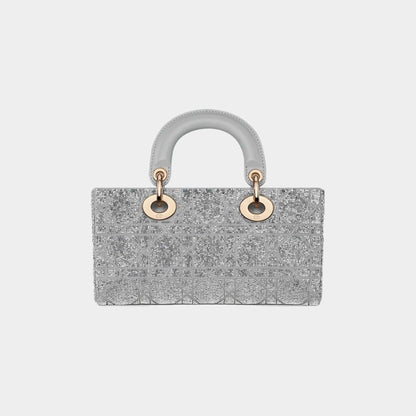 Small Lady D-Joy Bag Microbead-Embroidered Cotton