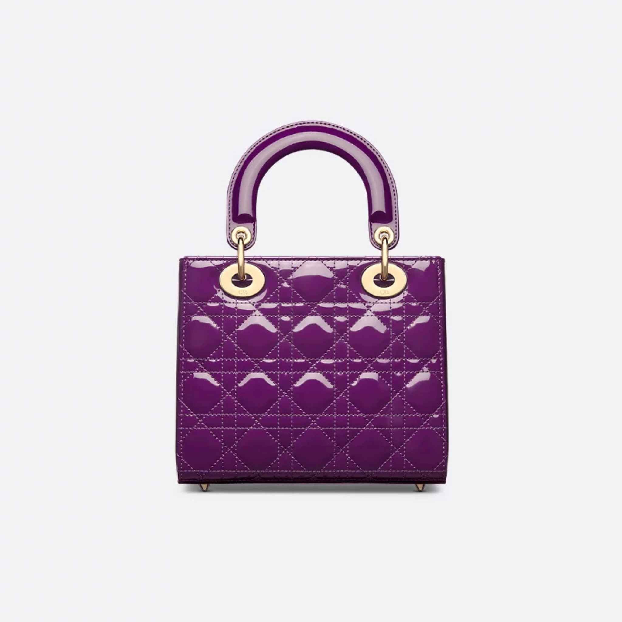 Small Lady Dior My ABCDior Bag Royal Purple Patent Cannage Calfskin