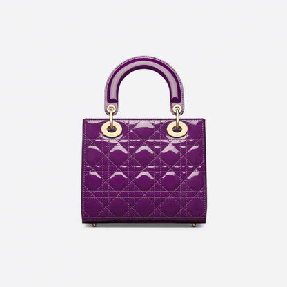 Small Lady Dior My ABCDior Bag Royal Purple Patent Cannage Calfskin