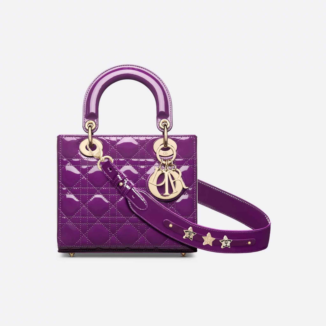 Small Lady Dior My ABCDior Bag Royal Purple Patent Cannage Calfskin