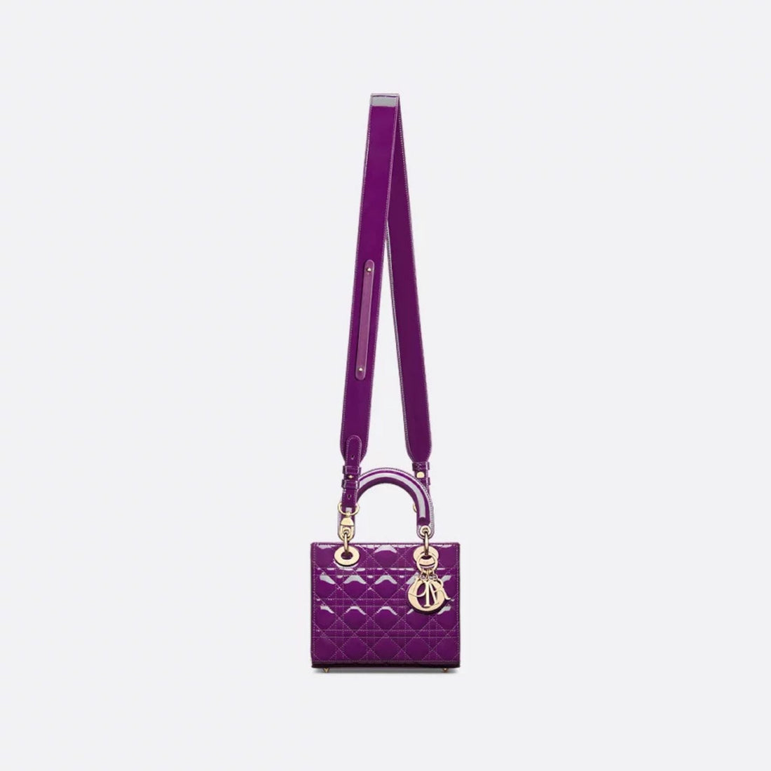 Small Lady Dior My ABCDior Bag Royal Purple Patent Cannage Calfskin