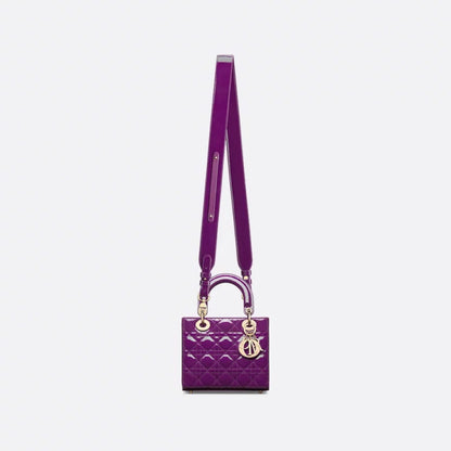 Small Lady Dior My ABCDior Bag Royal Purple Patent Cannage Calfskin