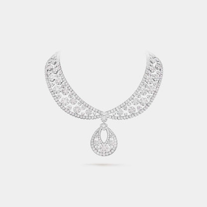 Snowflake Collerette Transformable Necklace Platinum Diamond