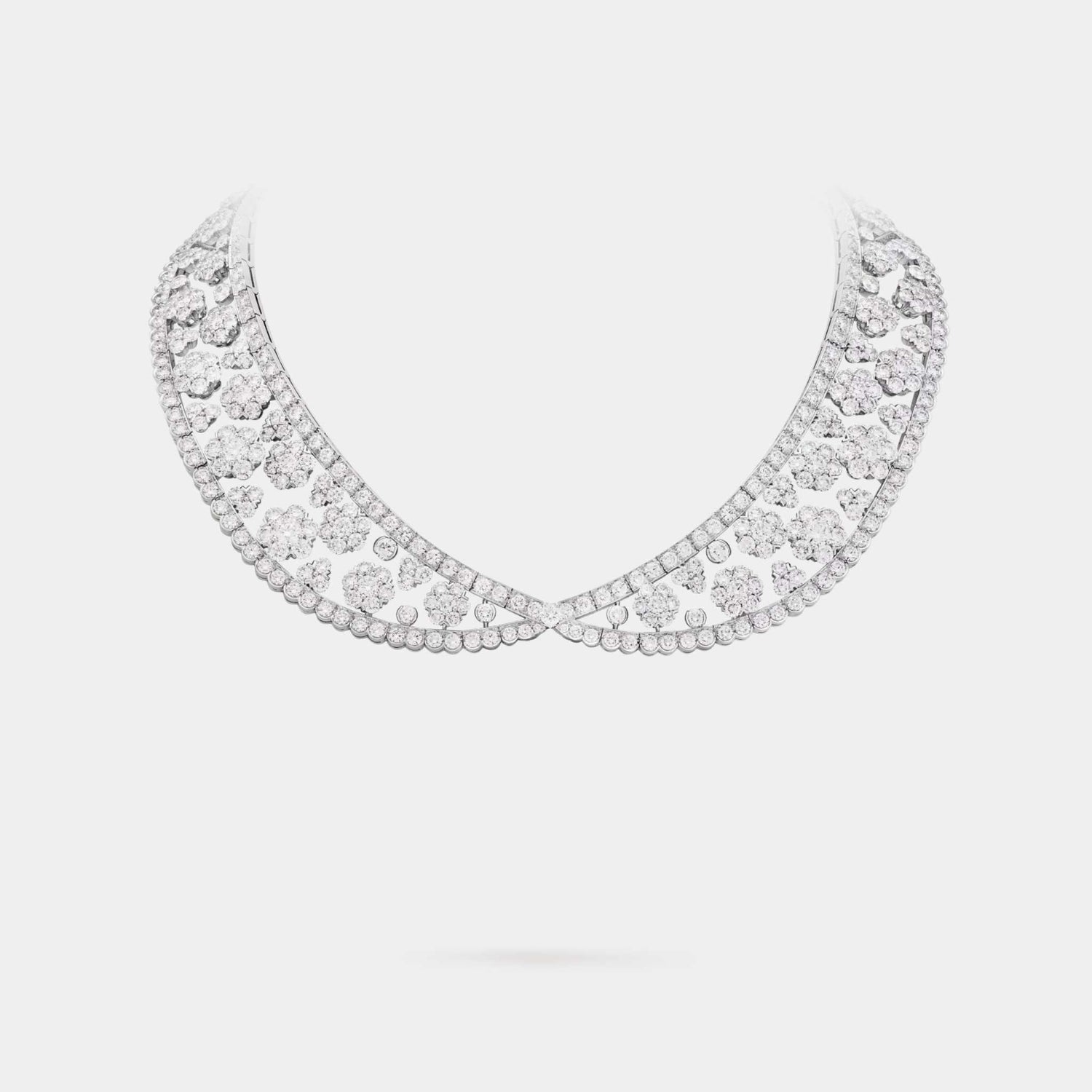 Snowflake Collerette Transformable Necklace Platinum Diamond