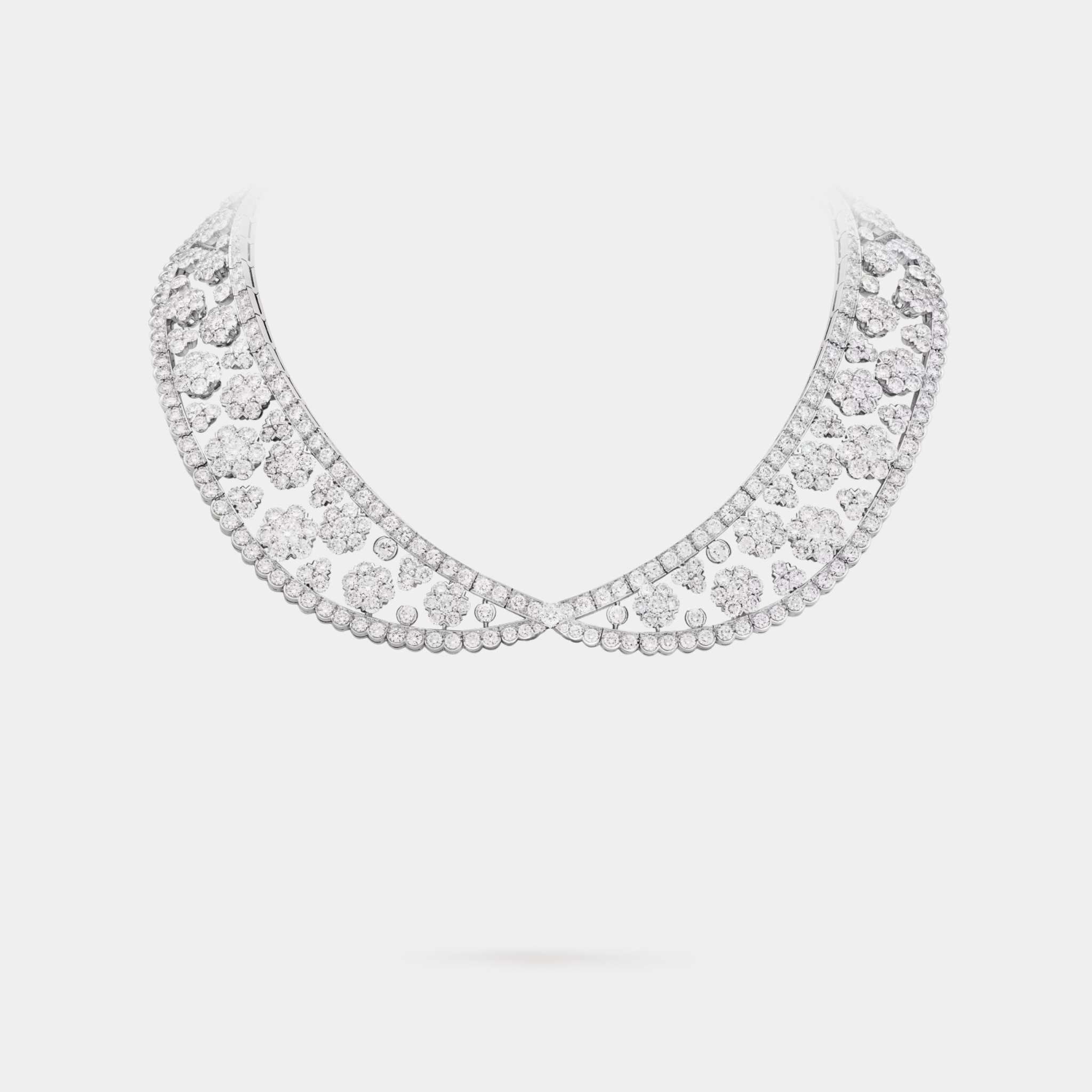 Snowflake Collerette Transformable Necklace Platinum Diamond