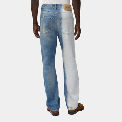 Straight Leg Jeans in Washed Denim