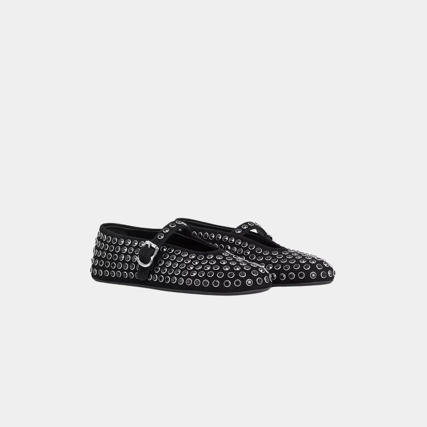 Strass Suede Ballet Flats