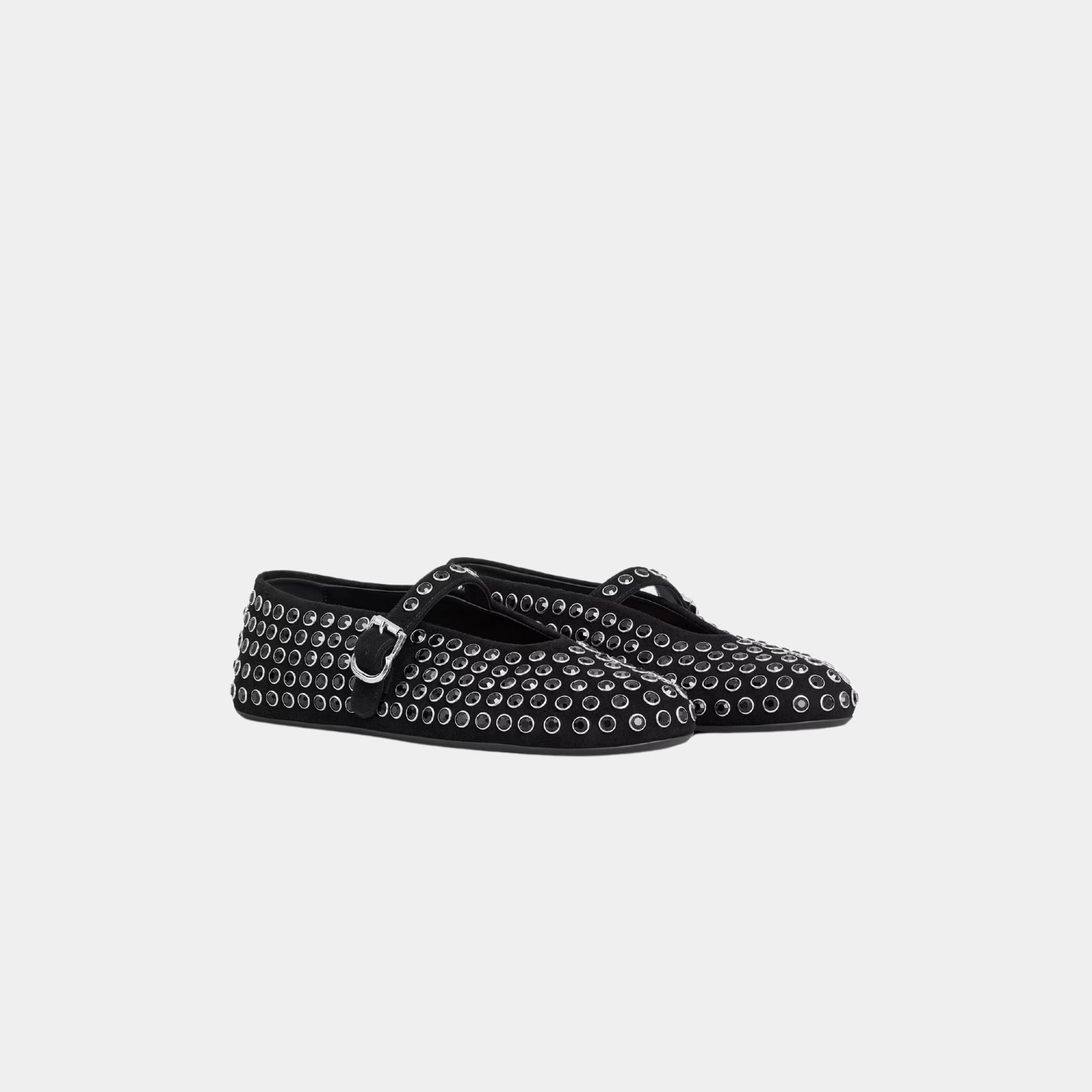 Strass Suede Ballet Flats