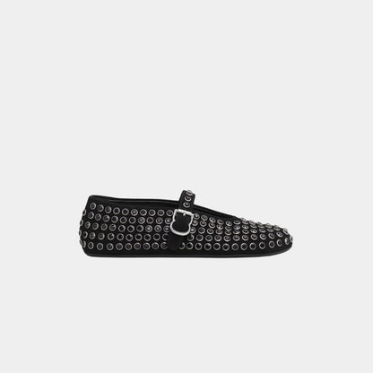 Strass Suede Ballet Flats
