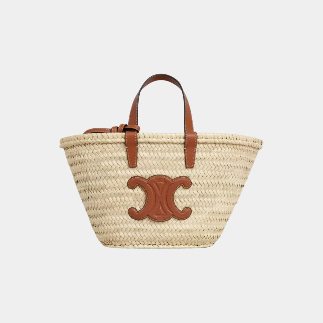 Teen Celine Classic Panier In Palm Leaves And Calfskin