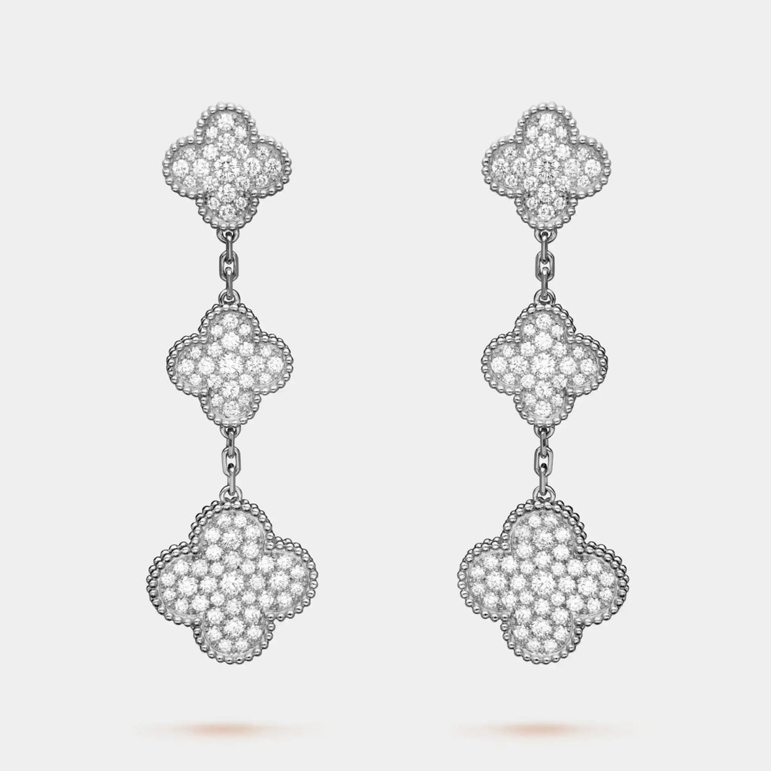 Magic Alhambra Earrings 3 Motifs White Gold &amp; Diamonds