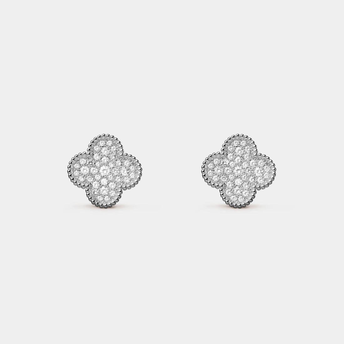 Magic Alhambra Earrings White Gold Diamond