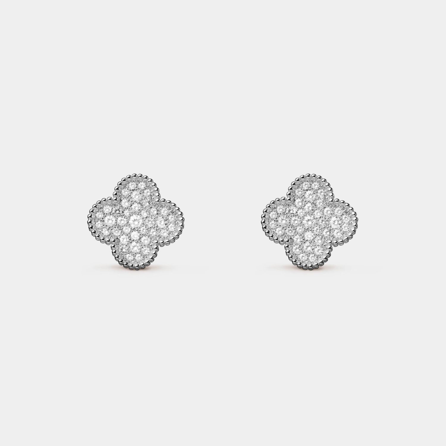 Magic Alhambra Earrings White Gold Diamond
