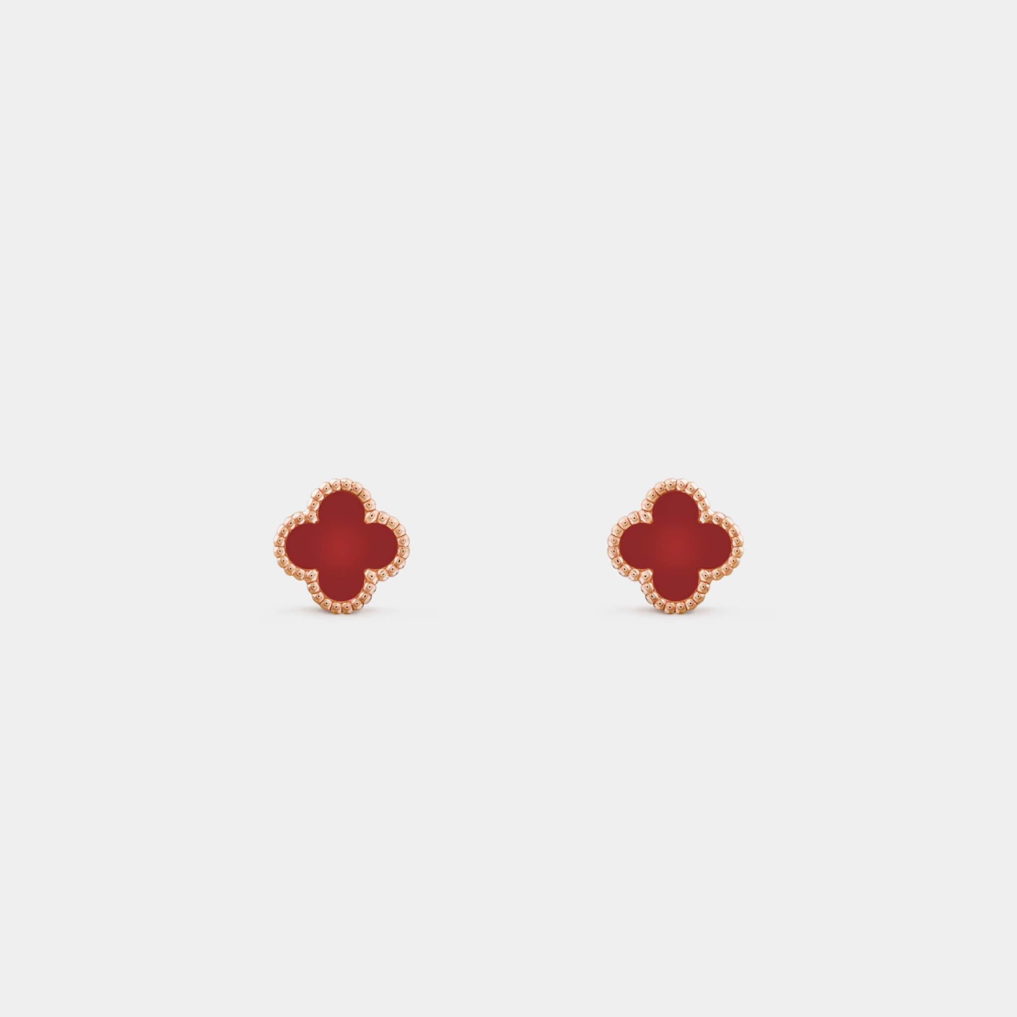 Sweet Alhambra Earstuds Rose Gold Carnelian