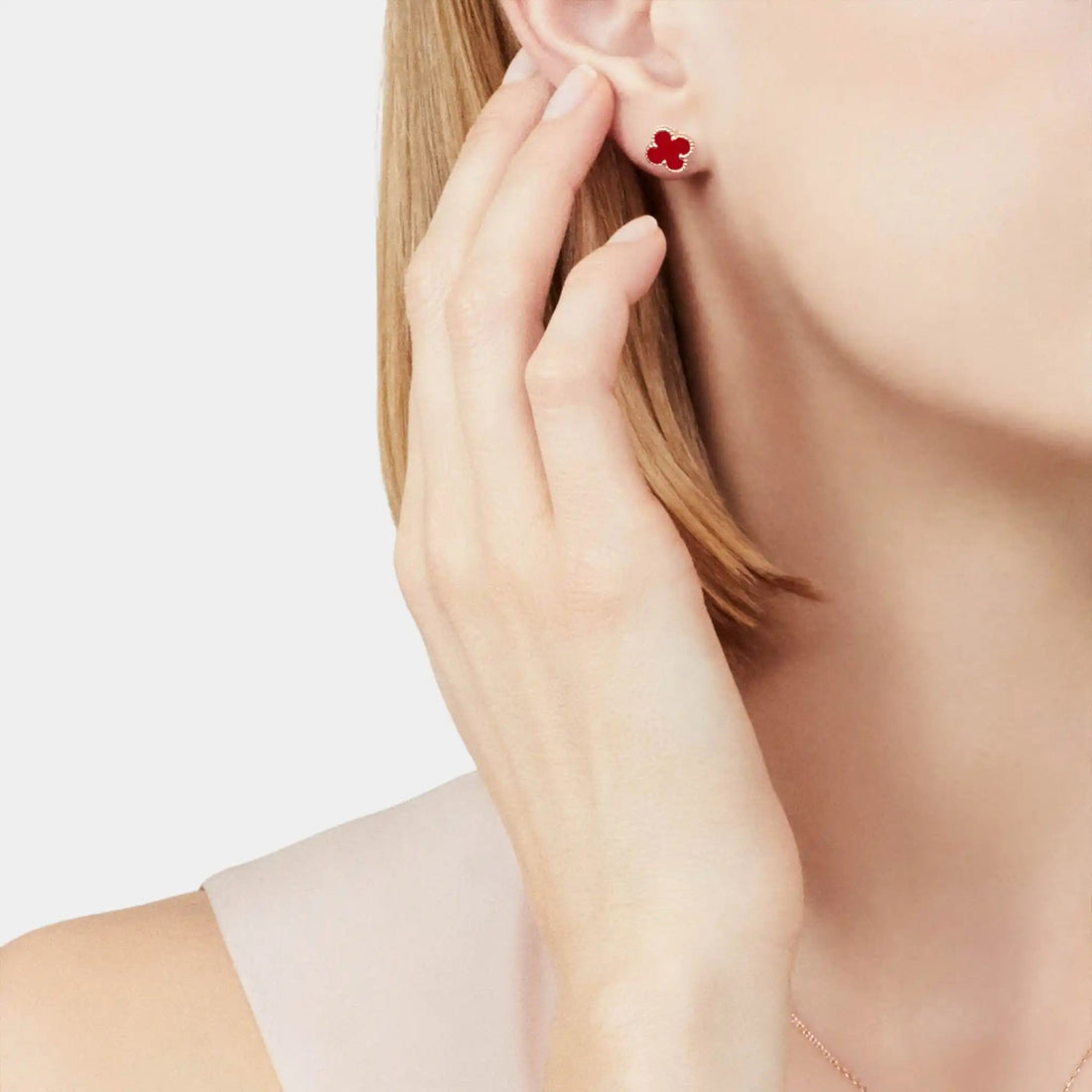 Sweet Alhambra Earstuds Rose Gold Carnelian