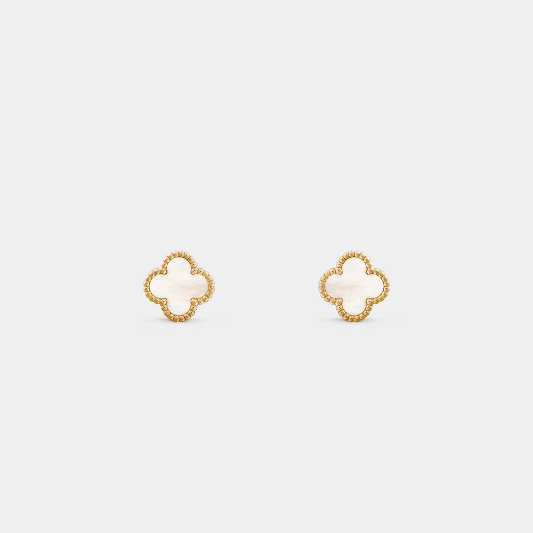 Sweet Alhambra Earstuds in Yellow Gold &amp; Mother-of-Pearl