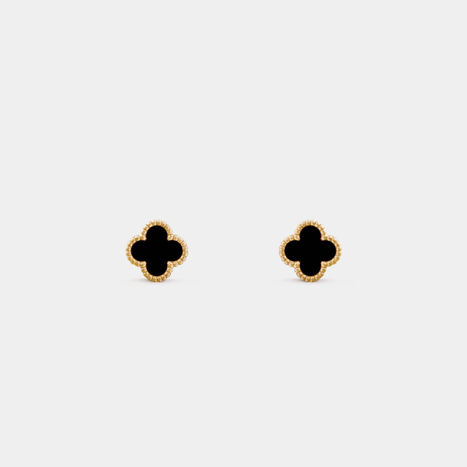 Sweet Alhambra Earstuds Yellow Gold Onyx