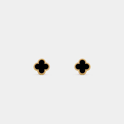 Sweet Alhambra Earstuds Yellow Gold Onyx