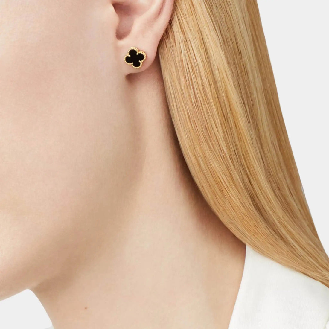 Sweet Alhambra Earstuds Yellow Gold Onyx