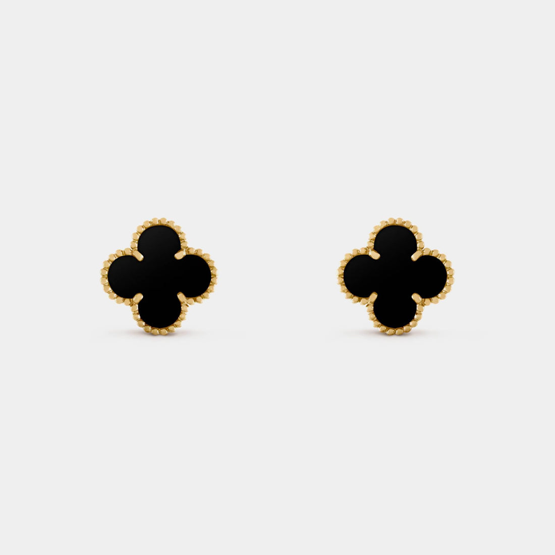 Vintage Alhambra Earrings Yellow Gold Onyx