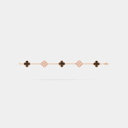 Alhambra Rose Gold Motifs Bracelet Diamond Pearl