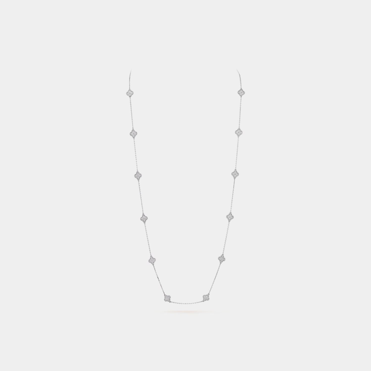 Alhambra White Gold Motifs Necklace Diamond