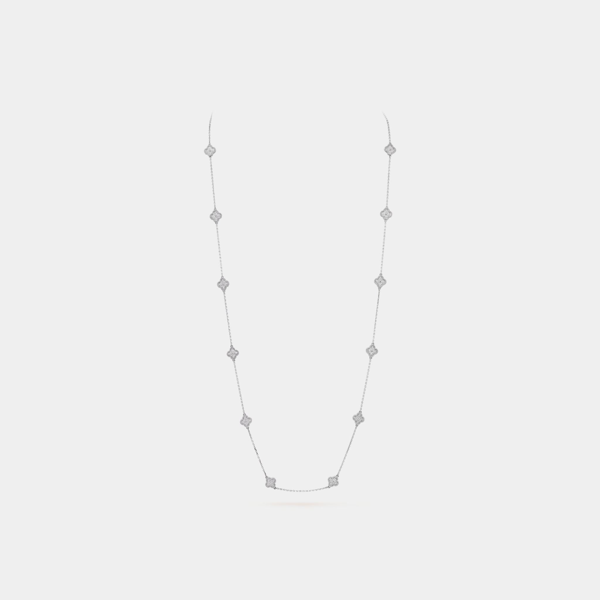 Alhambra White Gold Motifs Necklace Diamond
