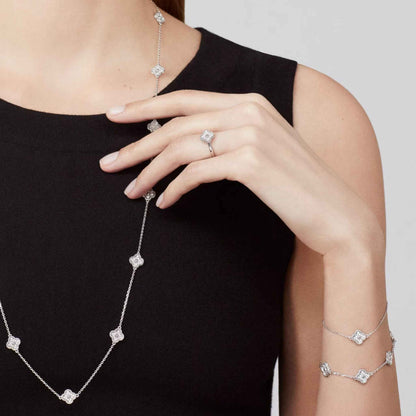 Alhambra White Gold Motifs Necklace Diamond