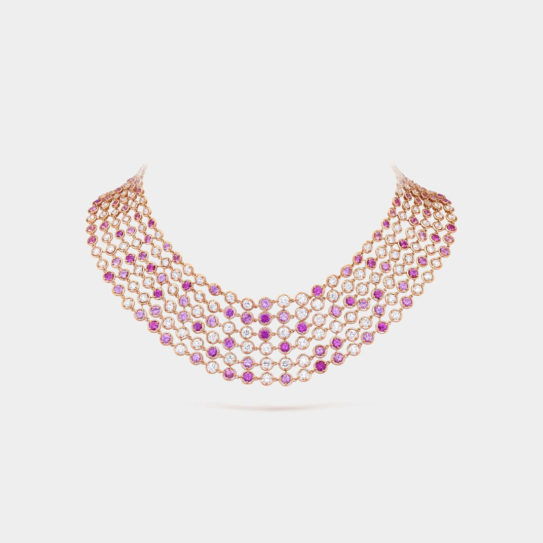 Brume de Saphir Necklace in Rose Gold with Diamonds &amp; Sapphire