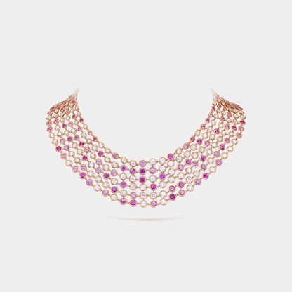 Brume de Saphir Necklace in Rose Gold with Diamonds &amp; Sapphire