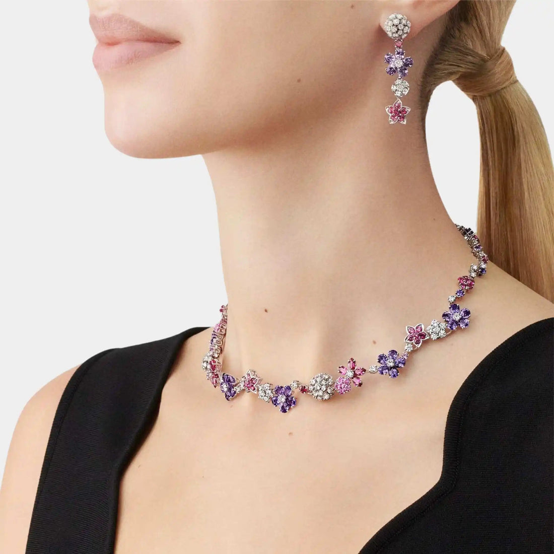 Folie des Prés Necklace in White Gold &amp; Purple Sapphire