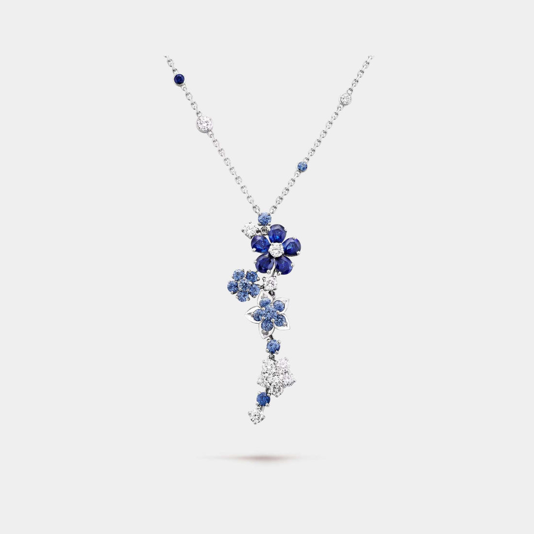 Folie des Prés Pendant in White Gold Diamond &amp; Sapphire