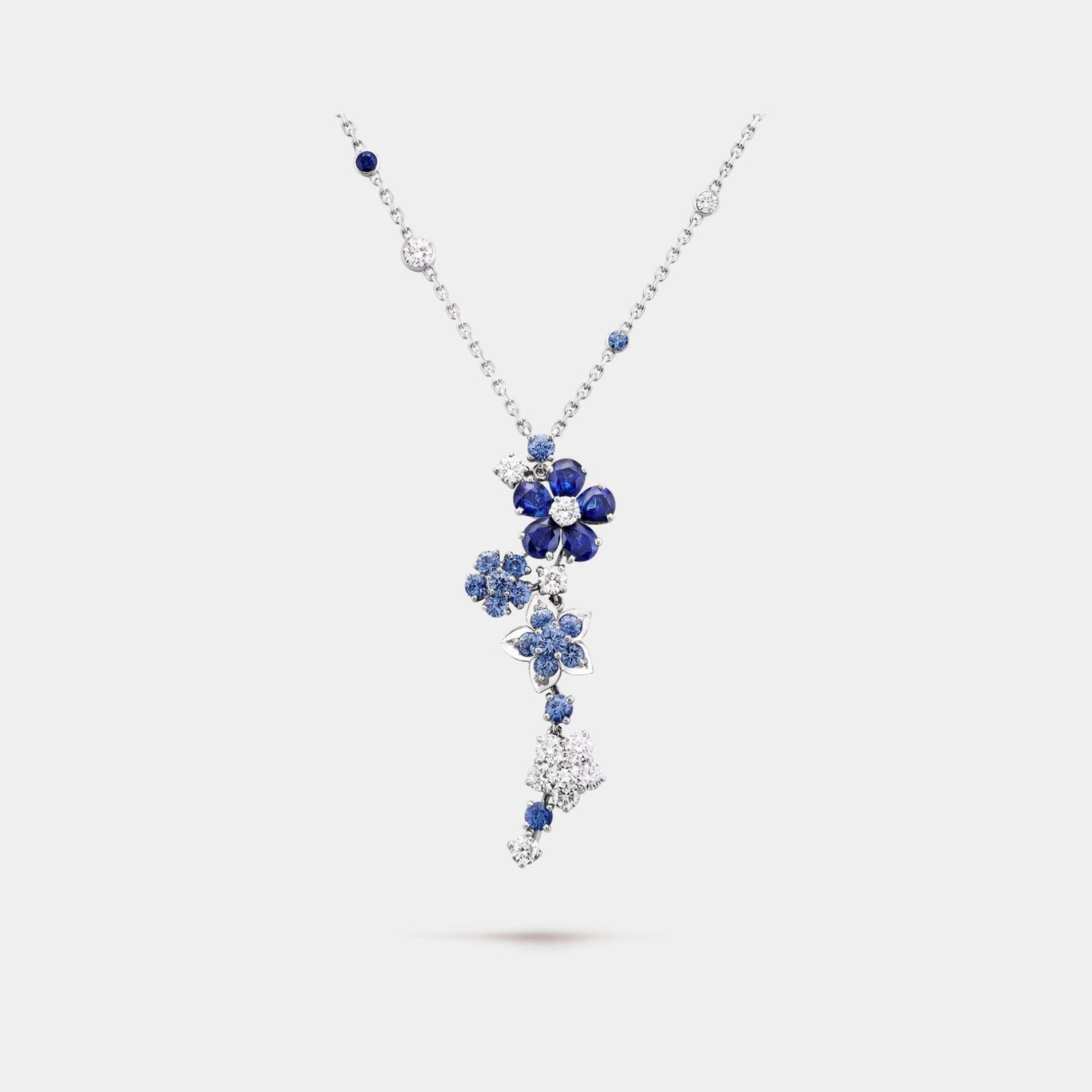 Folie des Prés Pendant in White Gold Diamond &amp; Sapphire