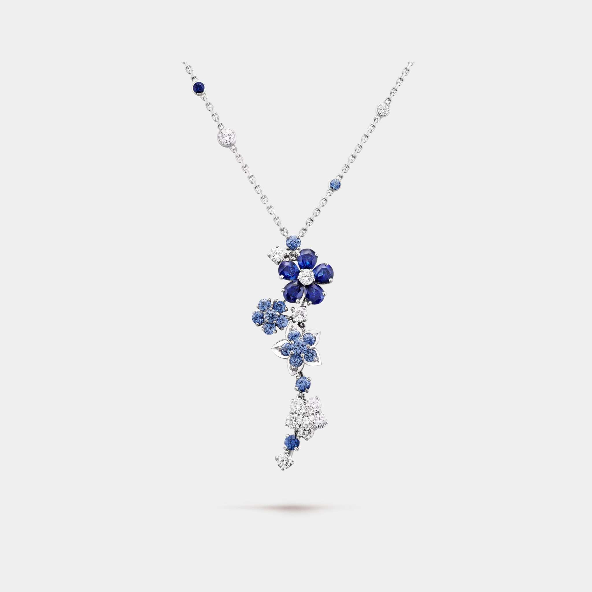 Folie des Prés Pendant in White Gold Diamond &amp; Sapphire