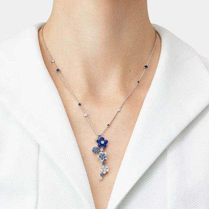 Folie des Prés Pendant in White Gold Diamond &amp; Sapphire