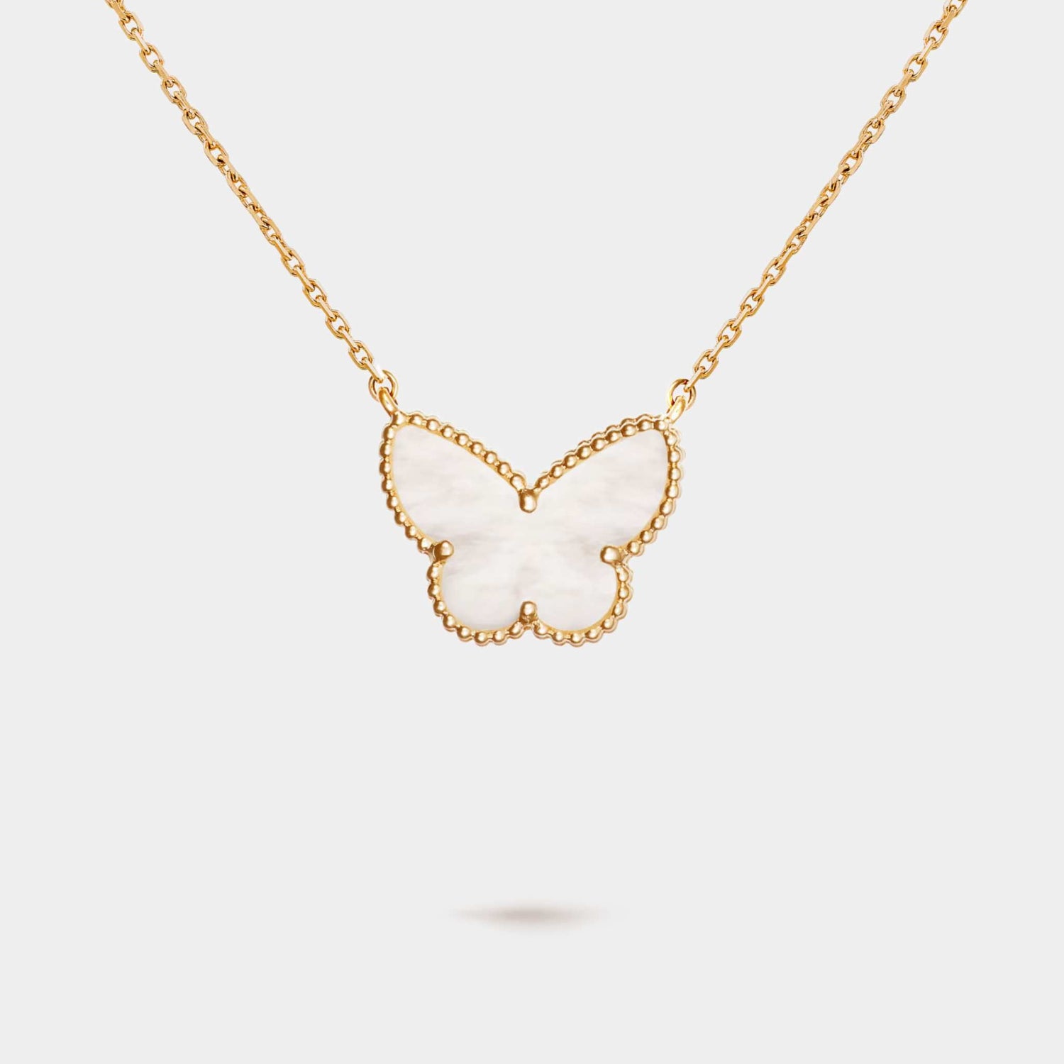 Lucky Alhambra Butterfly Pendant Yellow Gold &amp; MOP